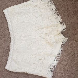 White crochet shorts